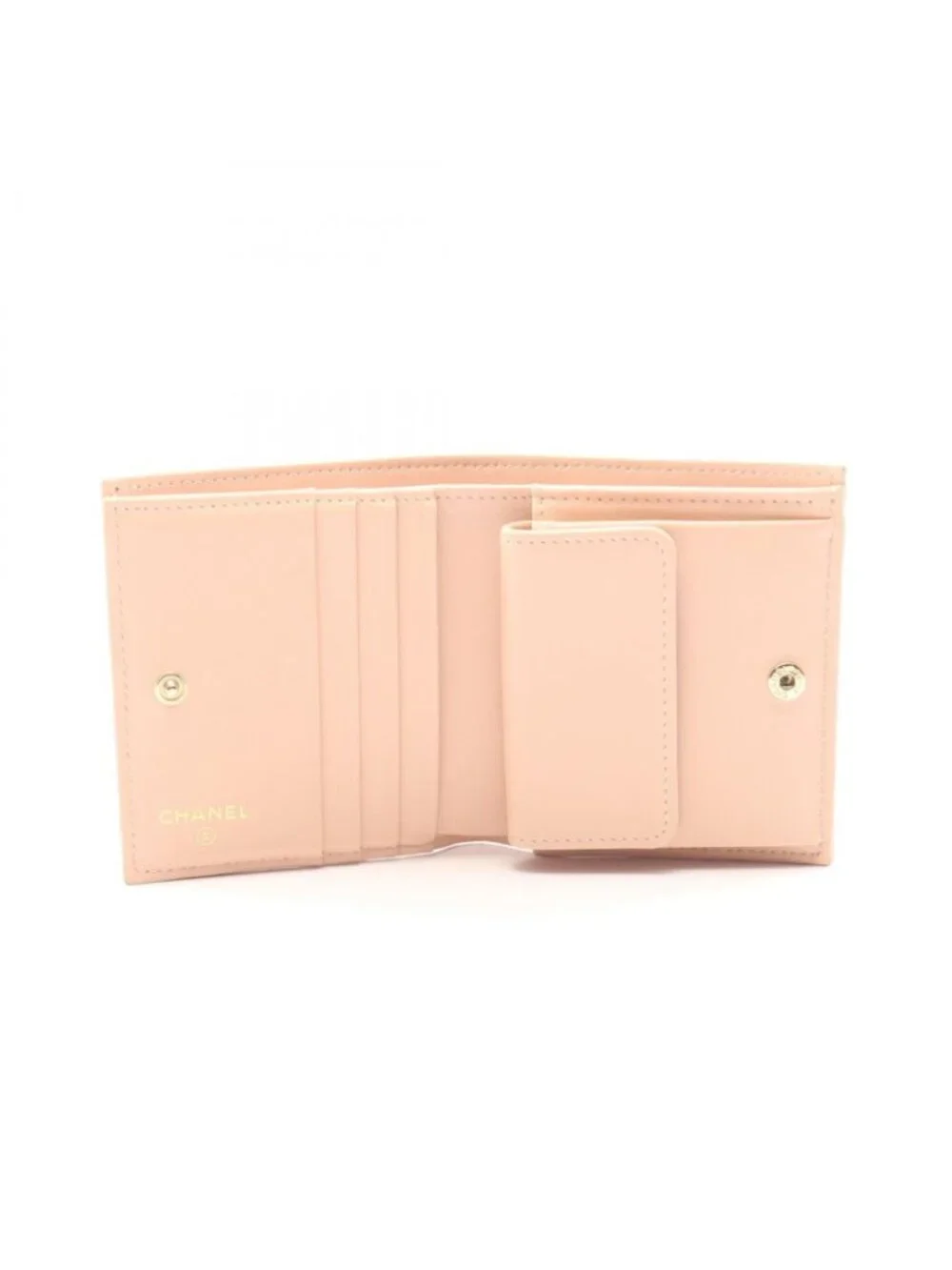 Chanel Bifold Wallet Quilted Classic Small Baby Pink Caviar Leather